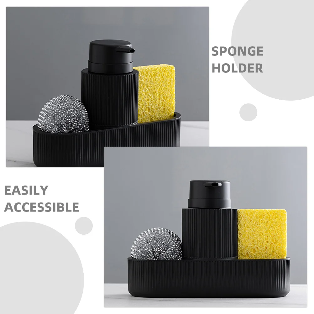 1 set dispenser di sapone da cucina in resina portasapone spugna spazzola organizzatore lavello contenitore per lozione pulizia della cucina essenziale