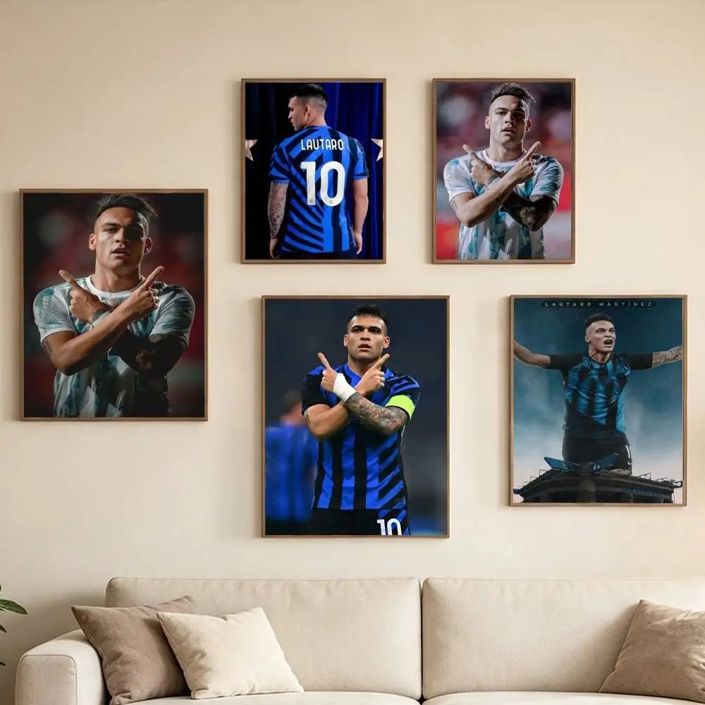 Lautaro M-Martinez Football Sport-S  Poster Waterproof Wall Art Sticker For Bar Living Room Vintage Decor High Quality Print
