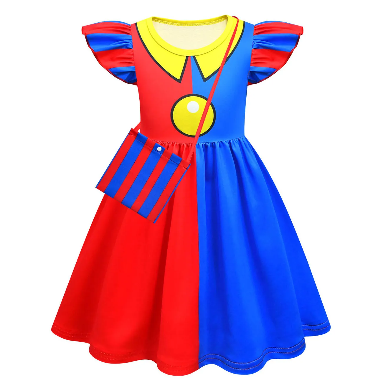 The Amazing Digital Circus Pomni Kids Cosplay Costume Girls Princess Dresses Children Halloween Cartoon Summer girls Dress 2024