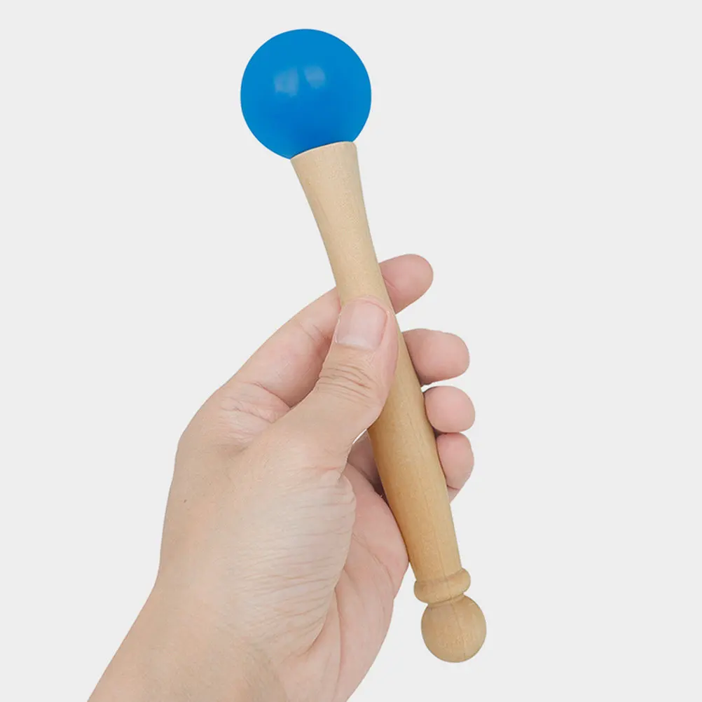 1Set Singing Bowl Mallet Rubber Ring with Wooden Handle Crystal Sound Bowl Stick Sturdy Lightweight Suitable for Performance