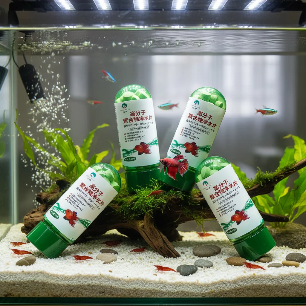 Comprimés de Purification d'eau, purificateur d'eau d'aquarium écologique, Solution de nettoyage d'aquarium à action rapide, clarificateur d'eau d'aquarium