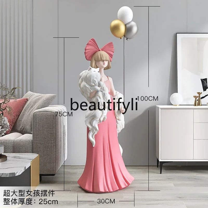 

SS Girls living room large floor-to-ceiling ornaments sofa TV cabinet next to housewarming gifts