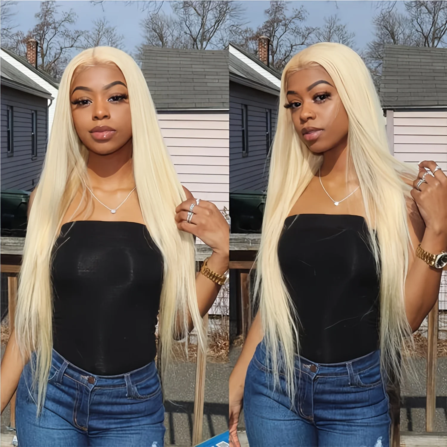 

Blonde 613 Lace Front Wigs 30 Inch 13x4 HD Lace Frontal Wig Straight Brazilian Pre Plucked Human Hair For Women Short Bob Wig