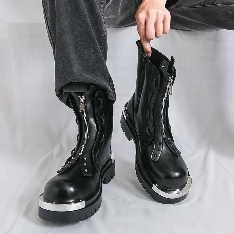 

Men's Black autumn and winter boots Height increasing thick soled Style Leisure Business Outdoor Fashion Street 38-46 Hot