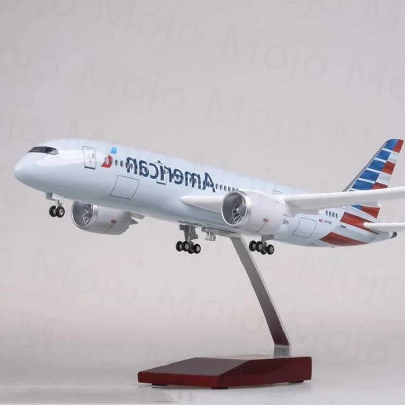 

1:130 Scale Large Model Airplane American Boeing 787 Plane Models Diecast Airplanes with LED Light for Collection or Gift