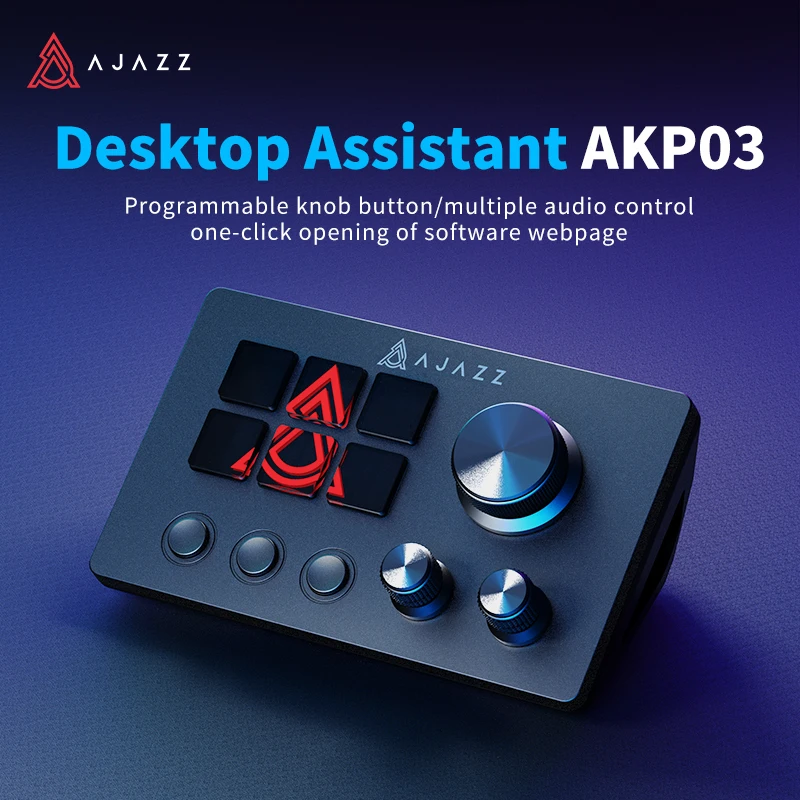 AJAZZAKP03E وحدة تحكم لوحة وحدة التحكم المساعدة لسطح المكتب، مفاتيح اختصار قابلة للبرمجة