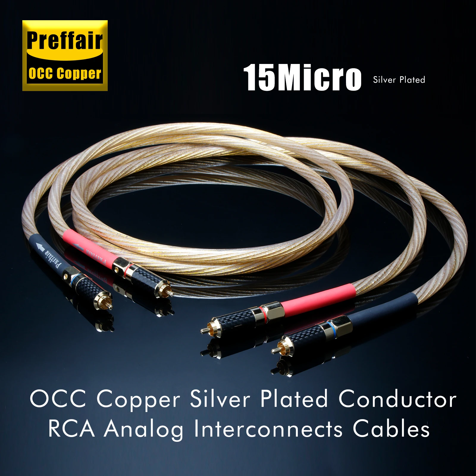

HiFi 7N OCC Copper RCA Cable CD Amplifier Interconnect 2RCA To 2RCA Male Audio Cable RCA Interconnect Cable