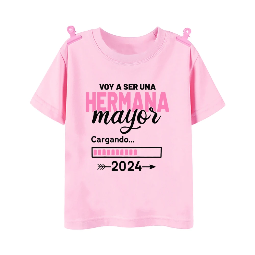 I'm Being Promoted To Big Sister T-shirt Baby Announcement T Shirt Kids Spanish Print Tee Girl Tops Children Tops Summer Clothes - view 3