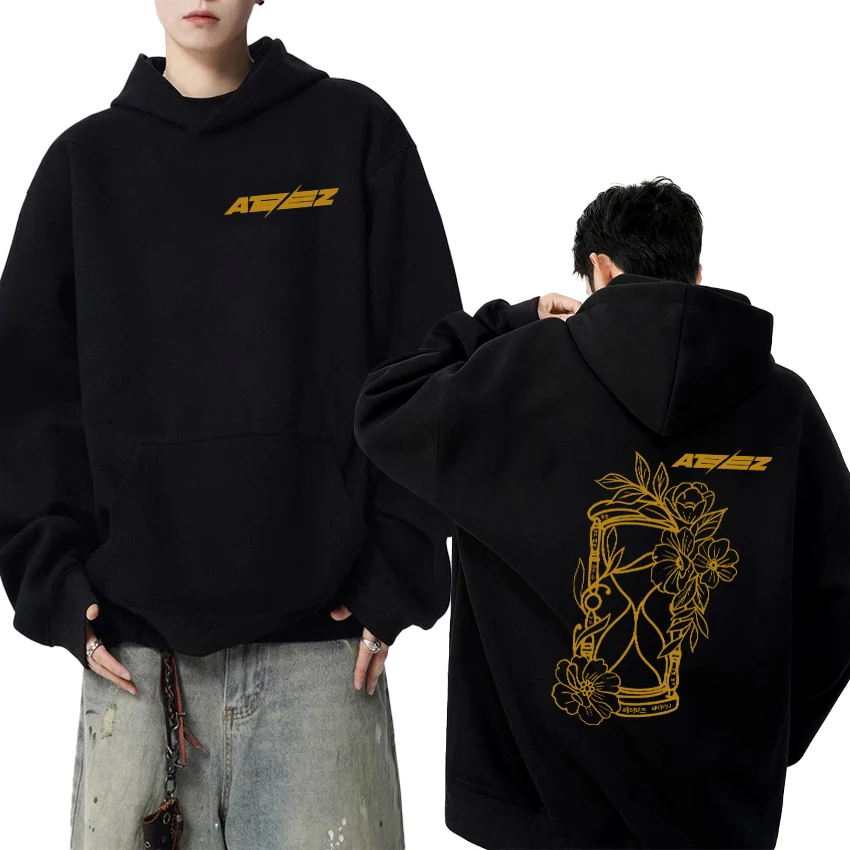 

2025 New in Kpop Ateez Double Sided printed Hoodie Men women fashion Sweatshirt Autumn Winter Unisex Fleece Casual pullovers