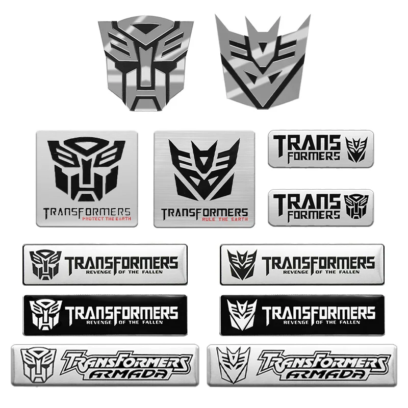 Car Styling 3D Aluminum Autobots Logo Transformers Badge Emblem Auto Decoration Body Stickers Decals Motorcycle Car Accessories