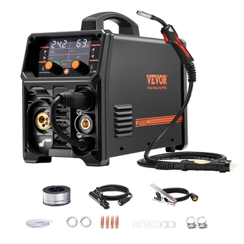 5-in-1 MIG Welder 200A – Pulse MIG / Gas MIG / Flux-Core / Stick / Lift TIG / AC TIG Welding Machine with LCD Display 1