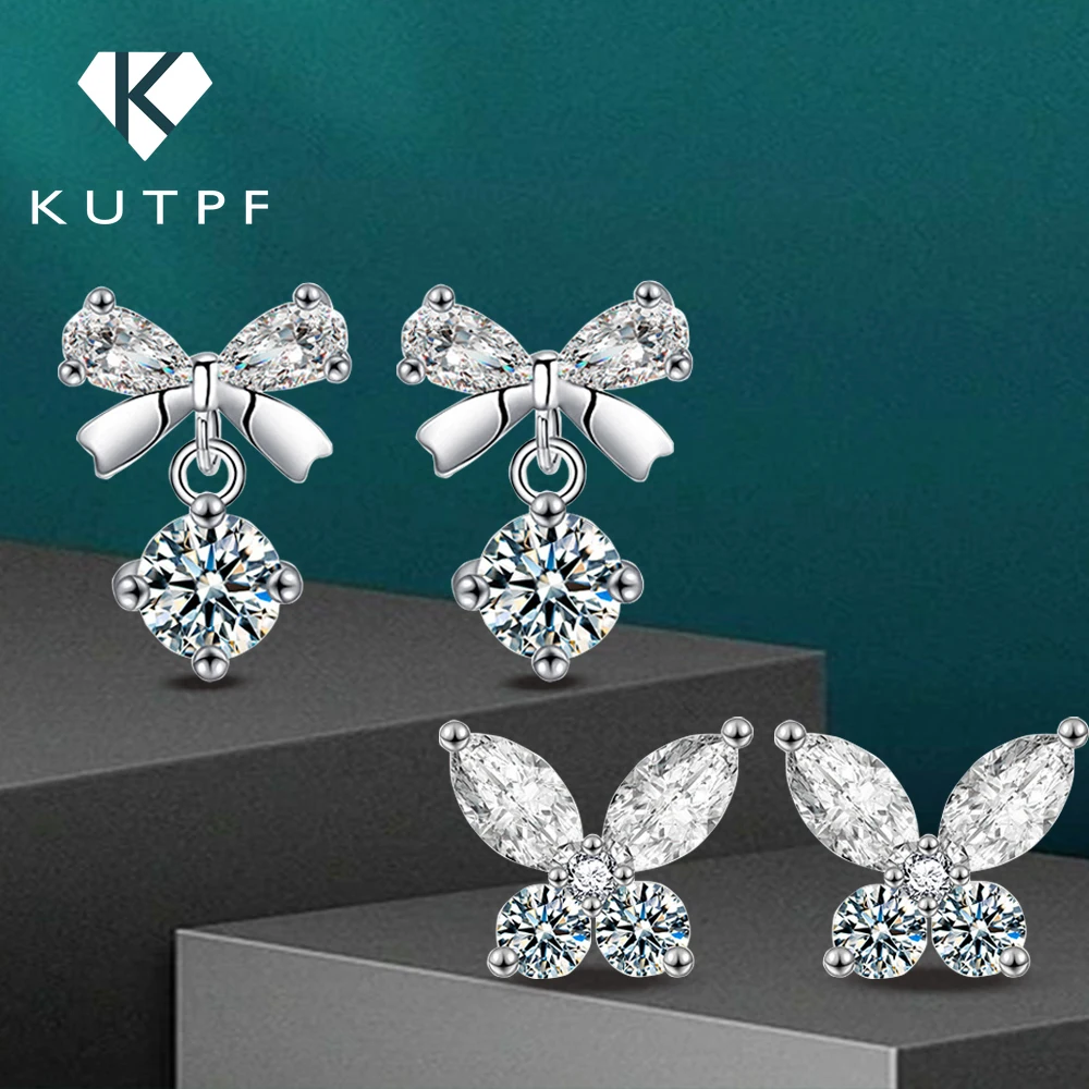 עגילי קשת מואיסנייט סט תכשיטים לנשים 925 כסף 0.2/0.3 קראט D צבע יהלומים עם תעודות