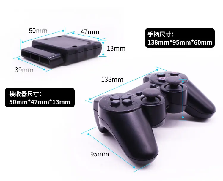 2.4G kontroler Analog nirkabel Gamepad Joystick untuk konsol PS2 getaran ganda Joypad pengontrol berkabel untuk Arduino STM32