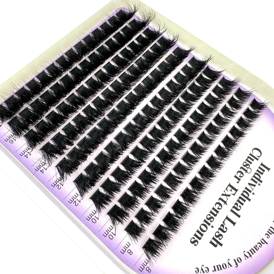 10 Filas de Rizos de Pestañas 5D Esponjosos y Gruesos, 60-160D, Rizo D/DD, Finos, Individuales, 8-16mm, Mezcla, Extensiones de Pestañas Postizas 5