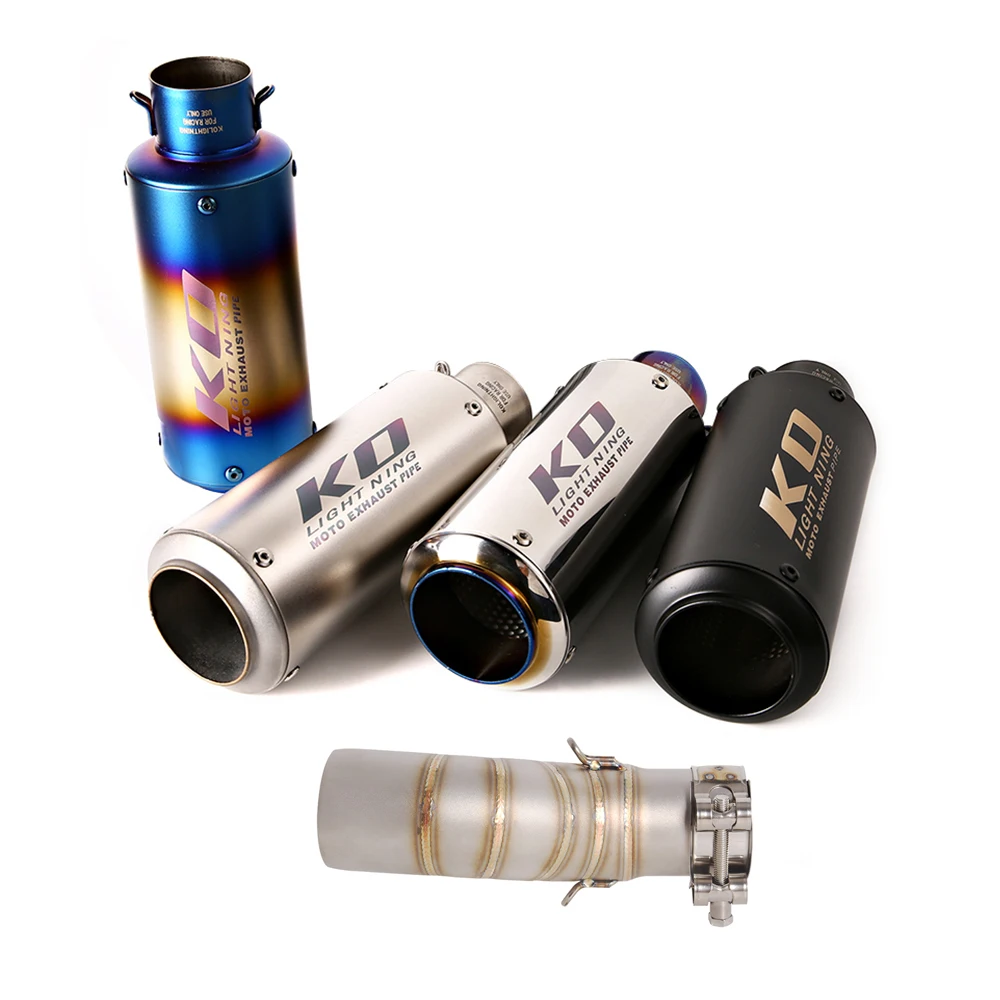 

51MM Motorcycle Exhaust Escape Tail Middle Link Pipe Stainless Steel Muffler With DB Killer Slip On For CFMOTO 450MT 2024-2025