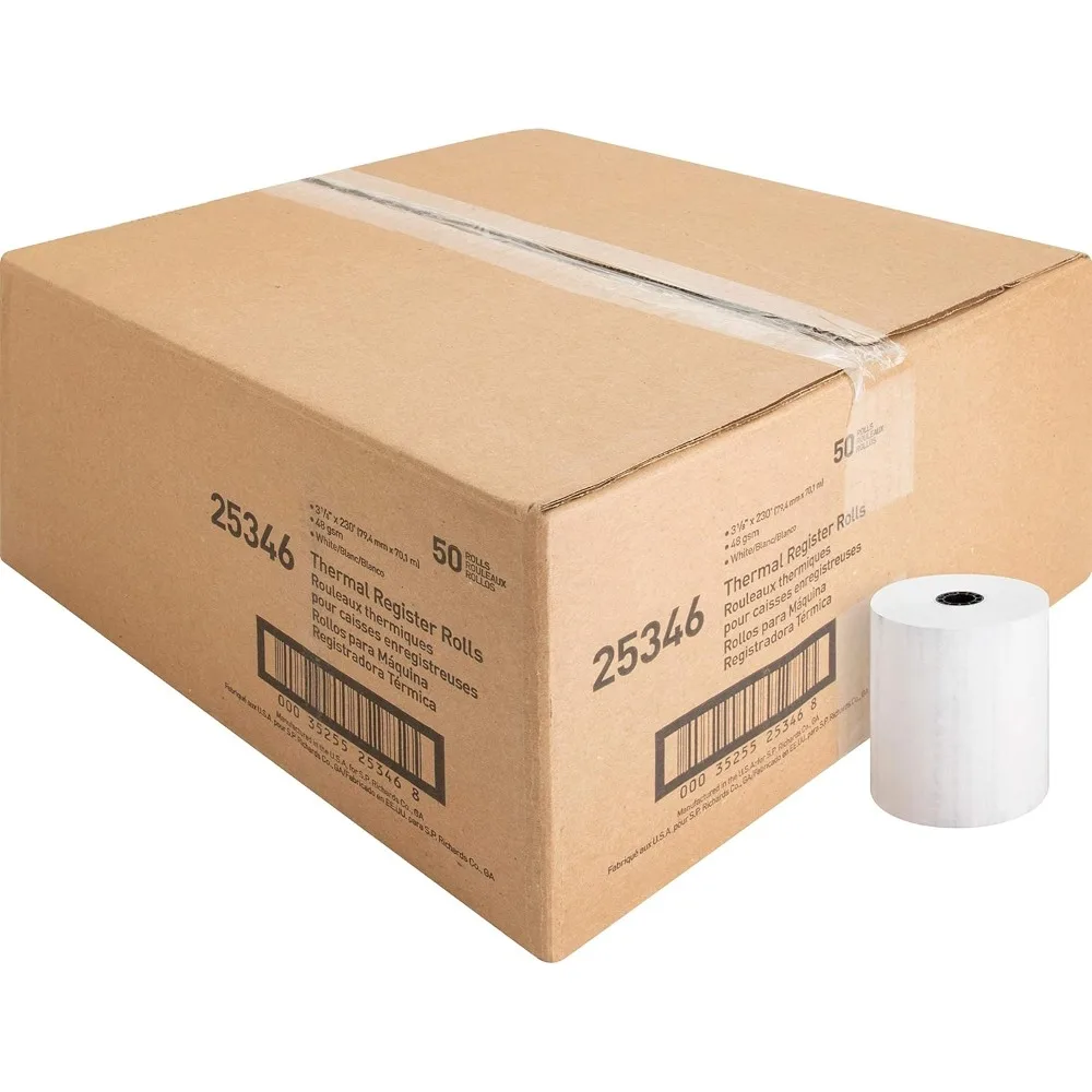 Premium Quality Thermal Receipt Paper, 3 1/8 x 230ft, 7/16 Core, Clear Print