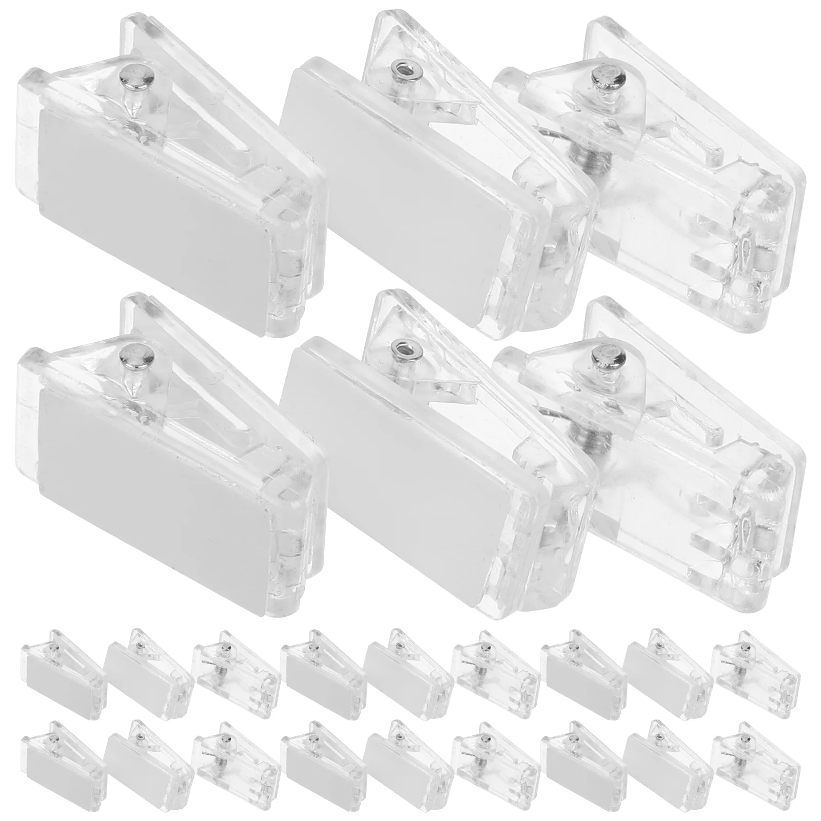 30 Pcs Self-adhesive Clip Spring Clips Posters Wall for Hanging Badge Holders Clear Id