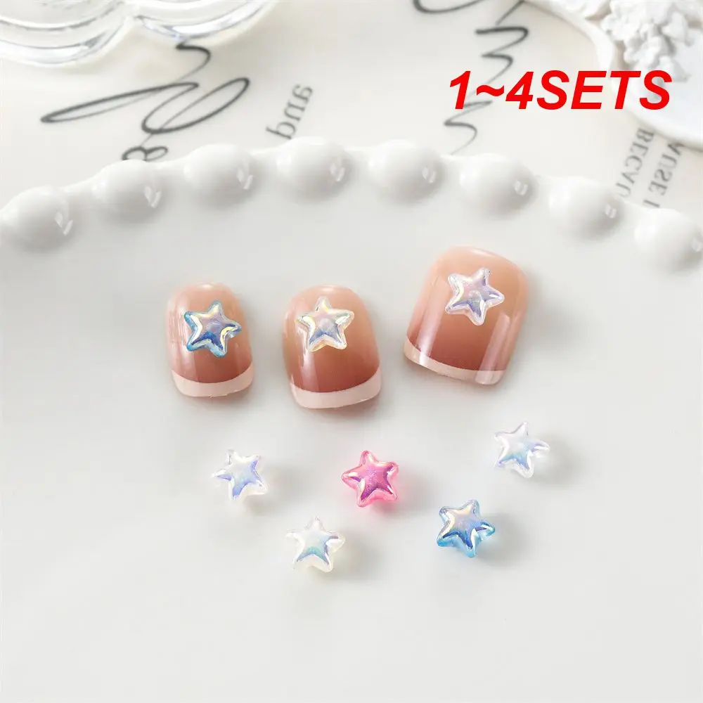 Pentagram Style Star Nail Decoration, Acessórios de Manicure, Strass, Conveniente de usar, 1-4 Conjuntos