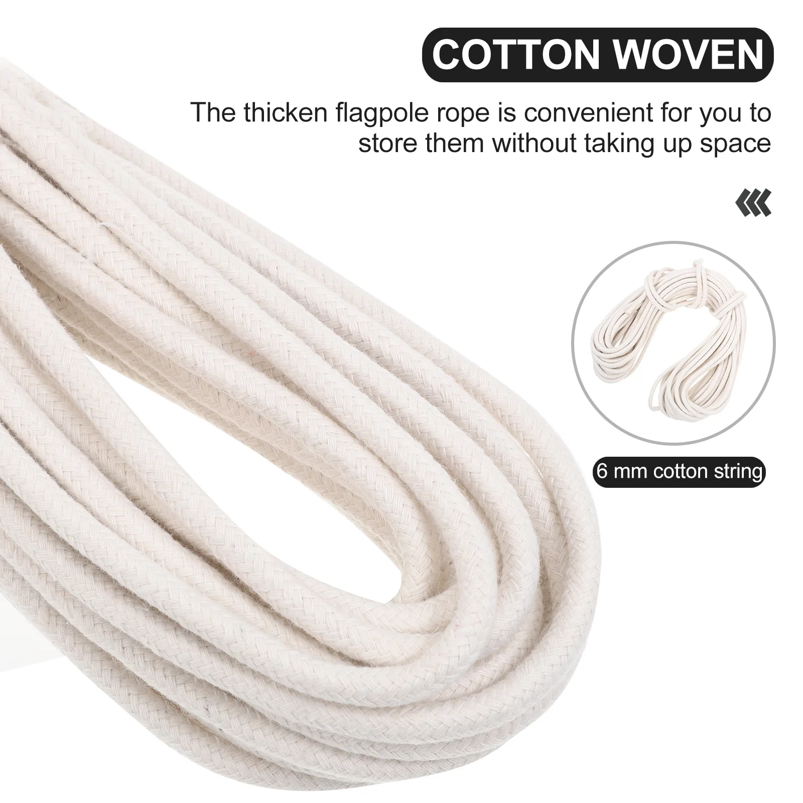 

Flagpole Rope White Cotton Thick Durable Replacement Rope Outdoor Flagpole Hanging Line Flag Pole Halyard Accessories