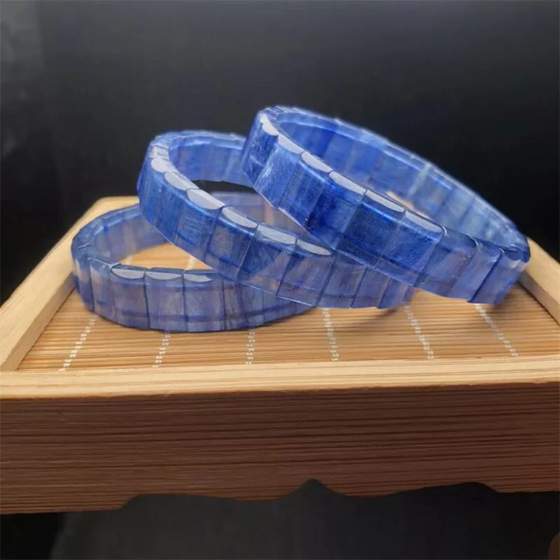 Natural Kyanite Bangle Women Elegant Crystal Healing Fengshui Energy Bangles Jewelry Gift 1pcs 11x7mm