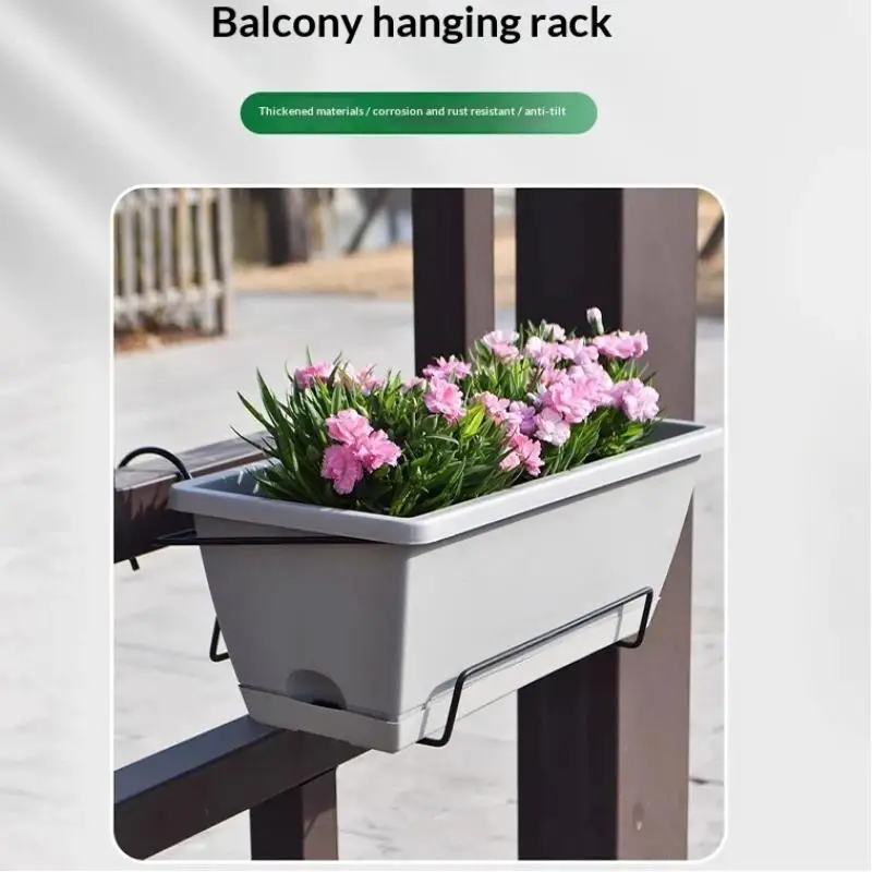 Rechteckiges Blumentopf-Hängeregal zum Gemüseanbau, geeignet für Balkone zu Hause, zum Aufhängen von Gemüsepflanzentöpfen aus Kunststoff – Detail 9