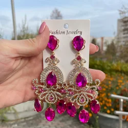 Statement Long Drop Earrings For Women Big Glasses Earrings Wedding Bridal Y2k  Jewelry Kolczyki Ladies Gift Wholesal