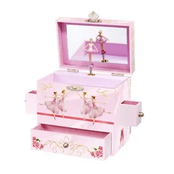 Children's Day Christmas Gift Multi Drawer Ballet Music Box Jewelry Octopath Box Makeup Mirror Girl Birthday Gift Music Boxes
