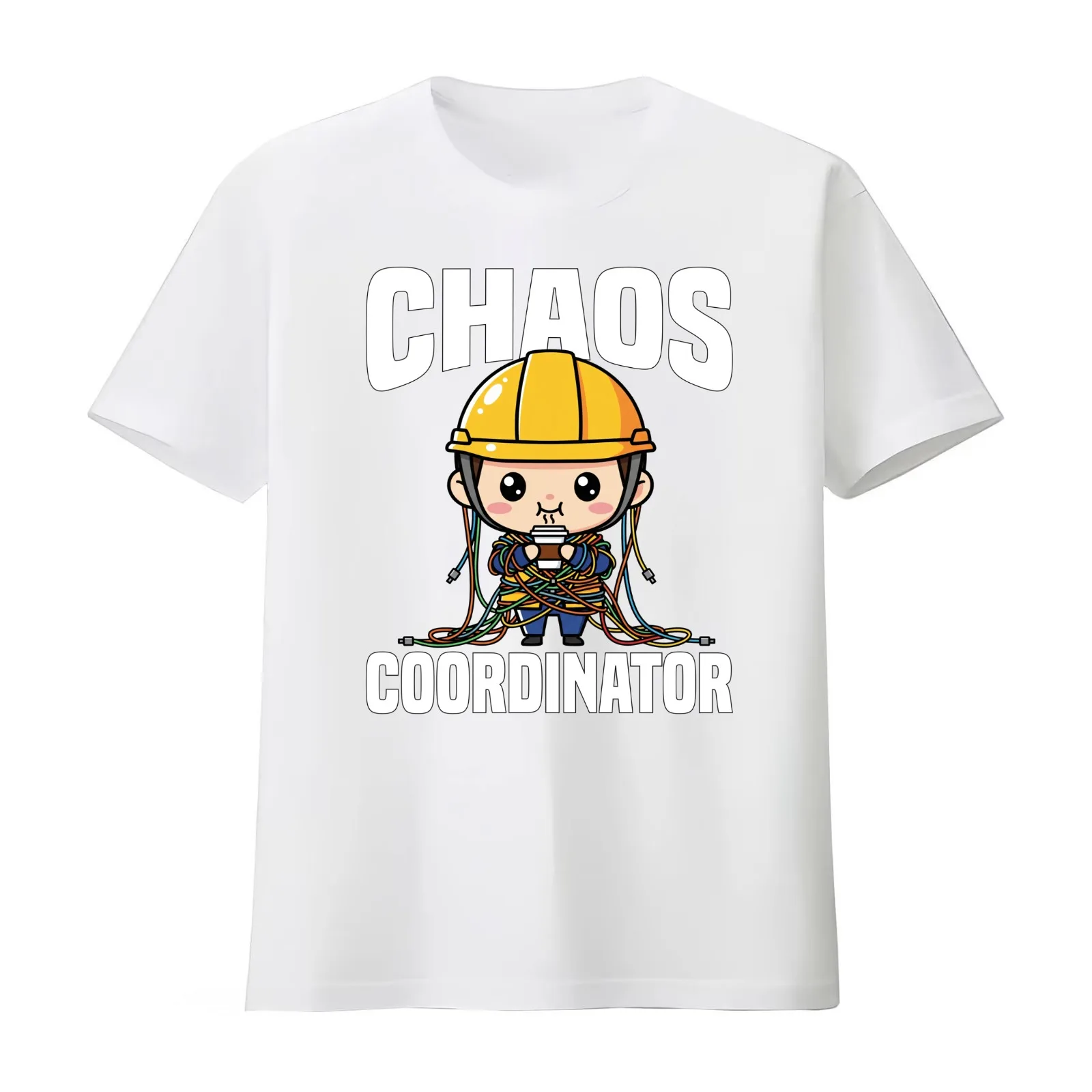 CHAOS COORDINATOR - CIVIL ENGINEER GIFT T-Shirt Summer Casual Cotton Tee Oversized Streetwear Tops Vintage Graphic Print