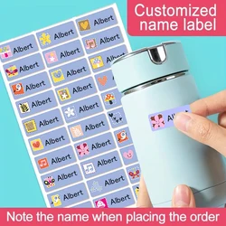 Personalized Label Stickers-T1-Custom Name Stickers for Water Bottles, Cups, Children's Stationery, Waterproof