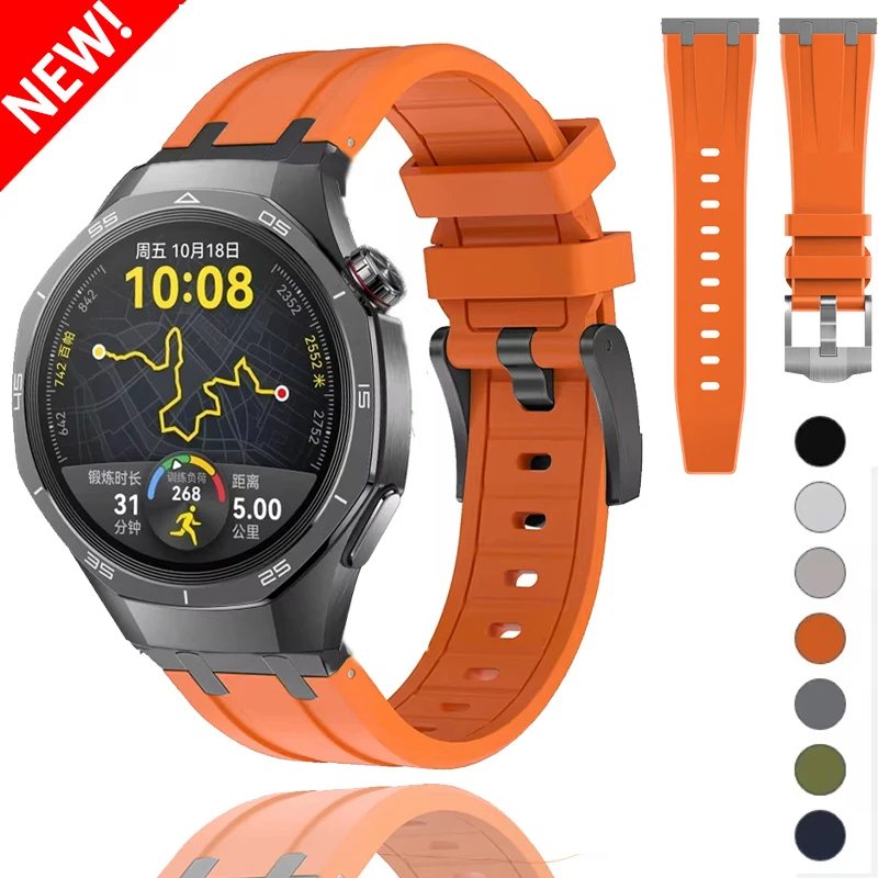 

Силиконовый ремешок 22 мм для Huawei Watch GT 5 Pro 46 мм, спортивный браслет Correa для Huawei Watch GT 46 мм серии GT5 GT4 GT3, ремешок на запястье