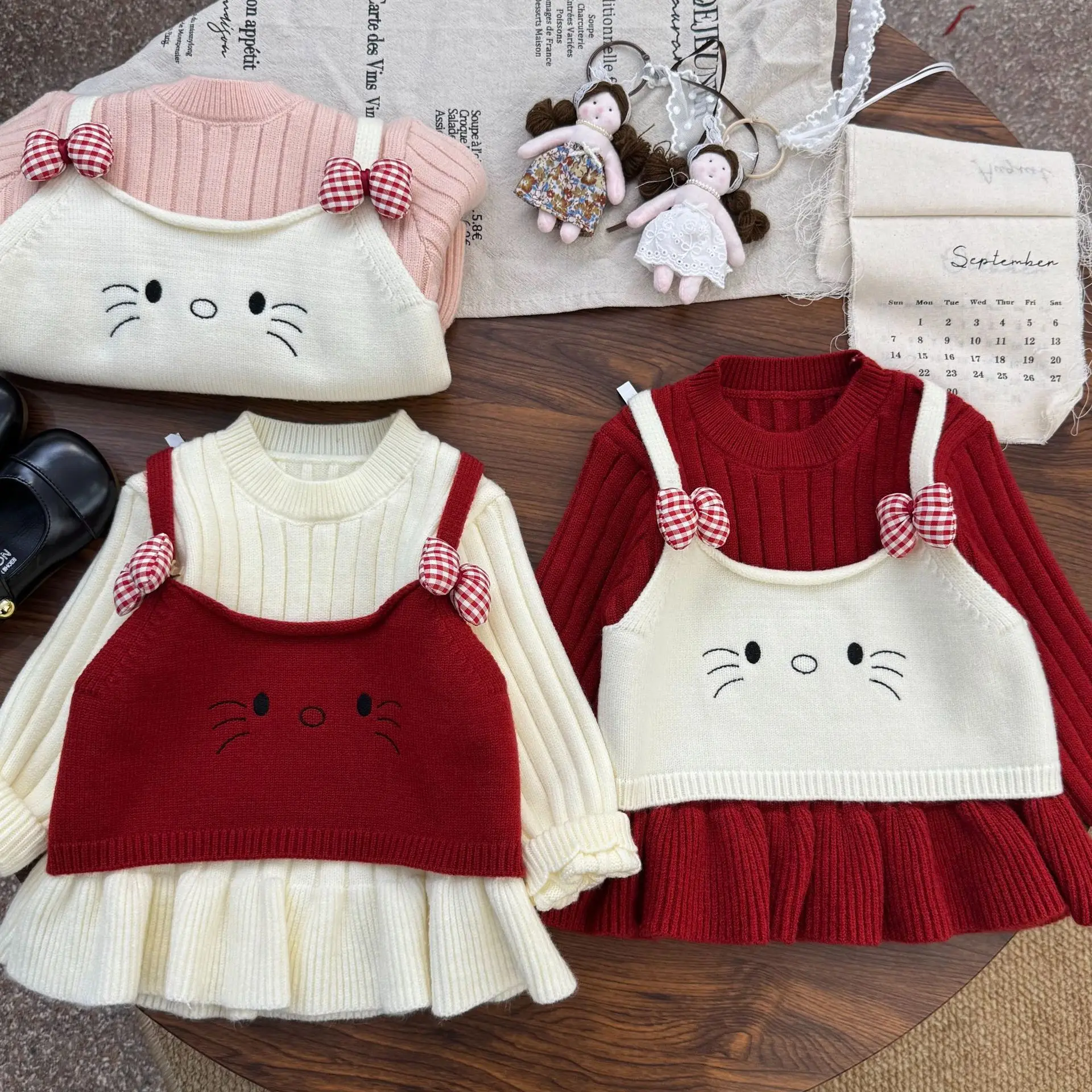 

Girls Woolen Jersey Sweaters Spring Autumn 2025 Children Knitted Cute Tops Outerwear For Baby Clothes Kids Pullover Sweater 5 6Y