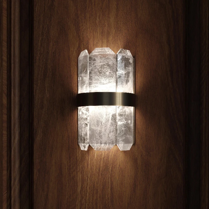 

Interior Decorative Light Nordic LED Wall Lamp for Hotel Corridor Quartz Stone Rock Crystal Led Stone Wall Sconce Light