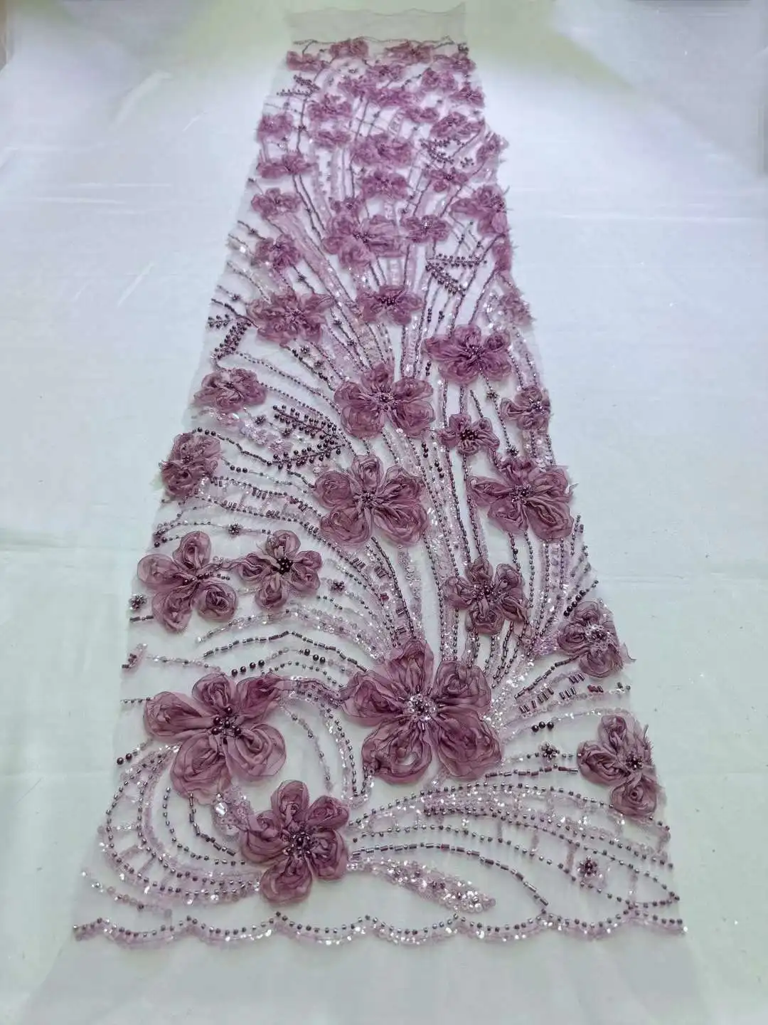 Pink African 3D Lace Fabric 2024 High Quality Groom Embroidery Nigerian Lace Fabric 5 Yards for Women Wedding Party Dress XH