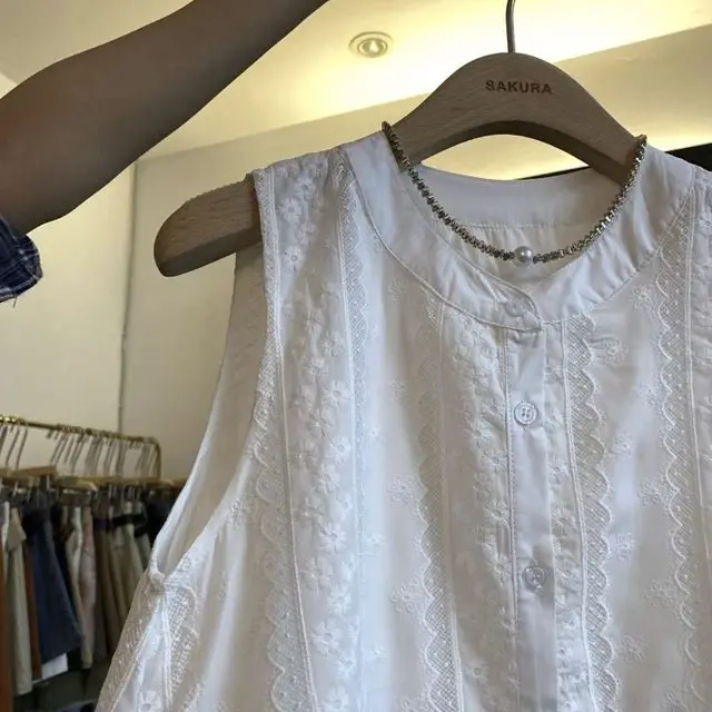 2025Blusen Mujer De Moda Frauen Blusen Ärmel Einfarbig Lose Shirts Stickerei Patchwork Spitze Mode Weiße Bluse Tops