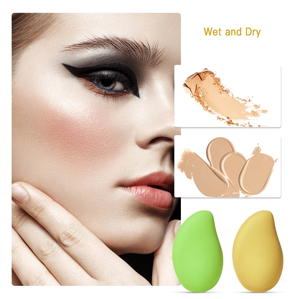 Ibcccndc 1PC Wet Dry Dual-use Mango Sponge Cosmetic Puff Make Up Sponge Soft Women Makeup Foundation Contour spugne per il viso Puff