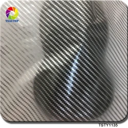 TSAUTOP Silver Carbon Fiber 0.5m*2m/10m Hydrographics Dipping Film Water Transfer Printing for DIY Projects TSTY1135