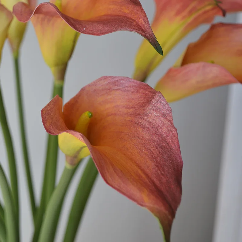 5pcs Large Calla Lily Artificial Flowers Wedding Decor Bridal Bouquet  Fake Flowers Realistic Callas Home Decoration Accessories