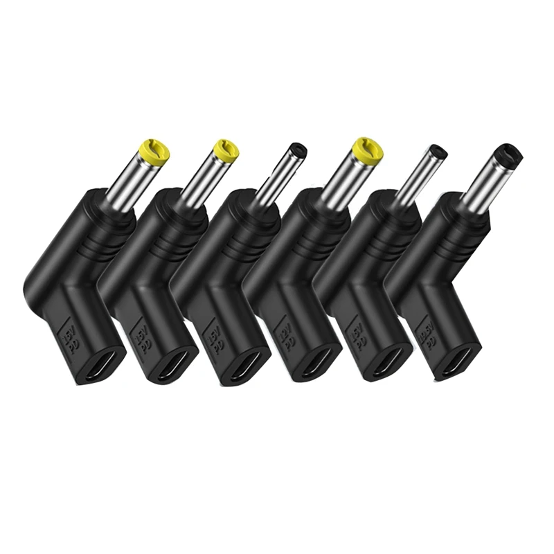 6PCS USB C PD To DC Power Connector 12/15/19.5V Cable For USB Router Type C To DC Jack Plug Charging Adapter Converter Durable