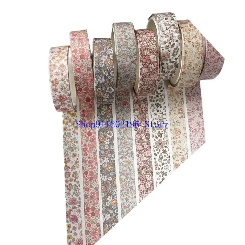 P82A 8Roll Aesthetic Decorative Tape for Scrapbooking Photo Album Journal Notebook