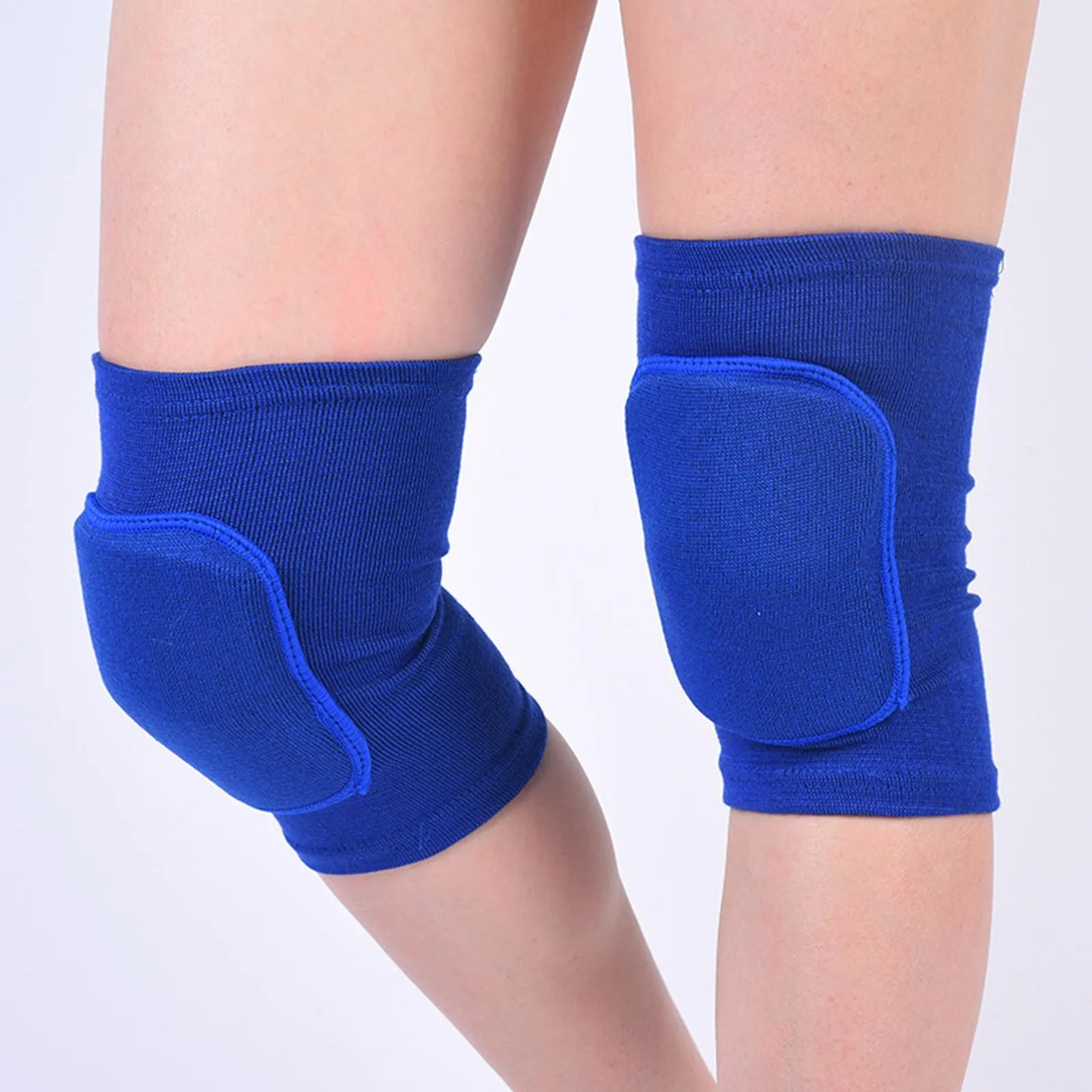 2 Stück Sport-Kompressions-Knieschützer, elastischer Knieschutz, verdickter Schwamm, Kniebandage, Unterstützung für Tanzen, Workout, Training – Detail 7