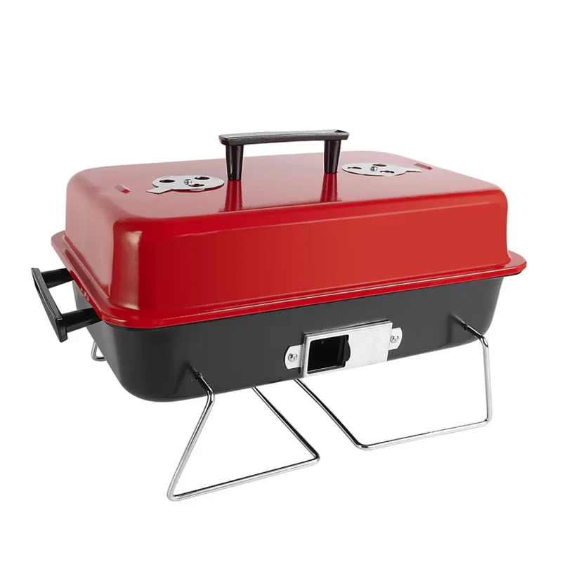 Barbecue Portable Camping en plein air cuisine pique-nique Barbecue outils poêle gril pliant charbon de bois Barbecue en acier inoxydable