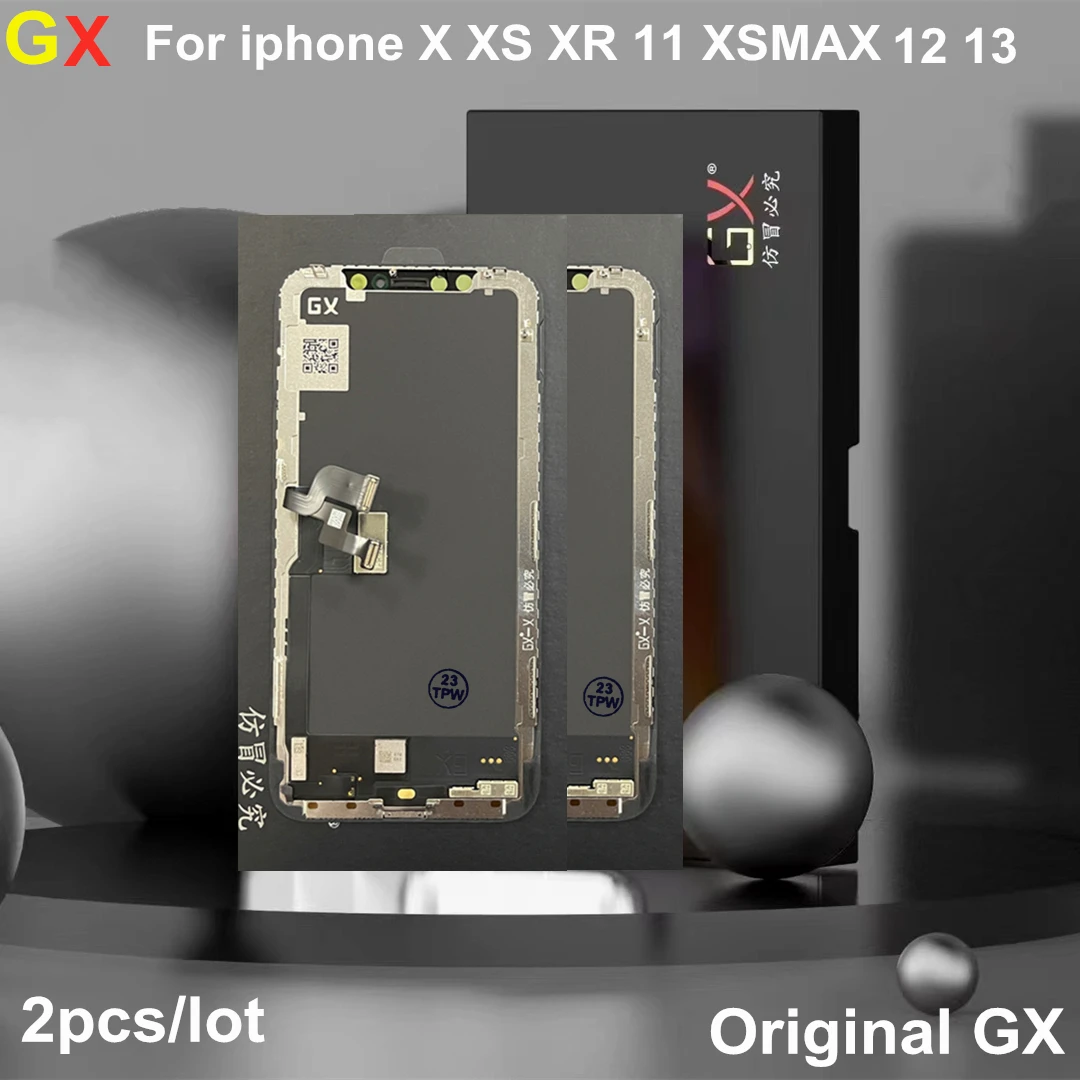 2PCS GX OLED LCD Display Digitizer Assembly For iphone X XS XR 11 XSMAX 11 Promax 12 Promax 13 LCD Screen GX OLED For iphone 12