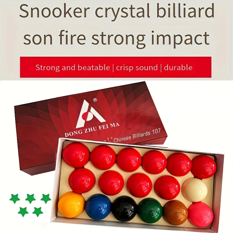 Snooker and Billiards Set, Chinese 107 Snooker, 57.2mm Diameter Large Ball, American Crystal Ball, Billiards Supplies