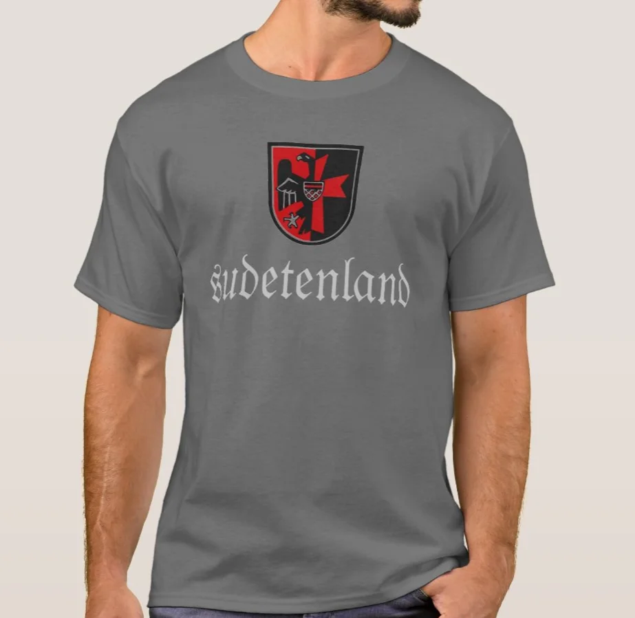 Europa Historical Region Sudetenland Crest Printed T-Shirt. Summer Cotton Short Sleeve O-Neck Mens T Shirt New S-3XL