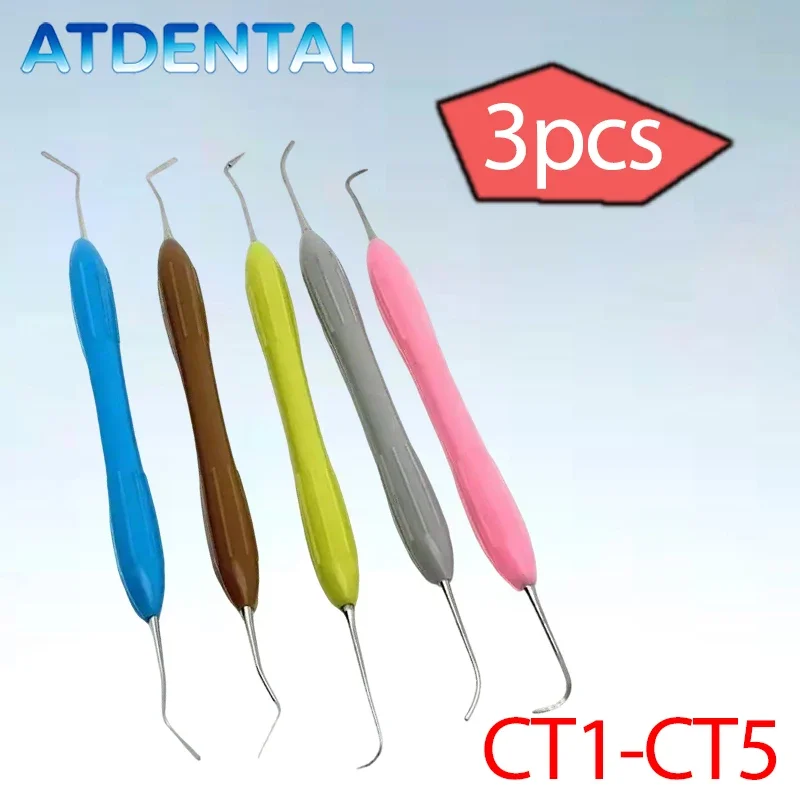 

3PCS Dental Resin Filler Instrument Aesthetic Restoration Knife Silicone Handle Filled Restorative Dentistry Tools