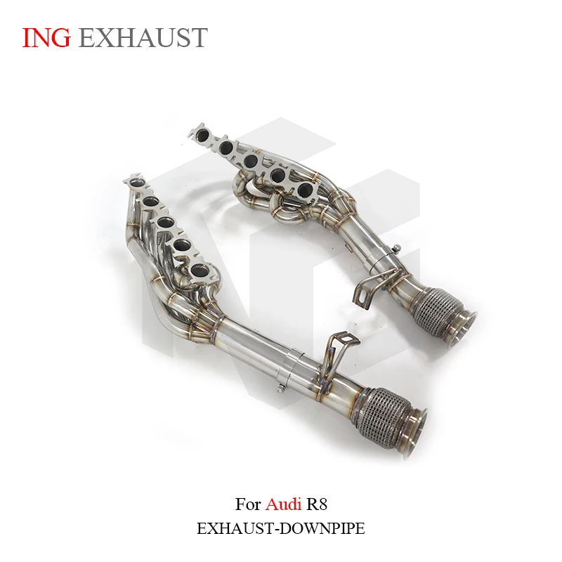 

ING High Flow Performance Exhaust System Headers for Audi R8 Coupe Spyder V10 5.2L Catless No Shield Insulations Pipe