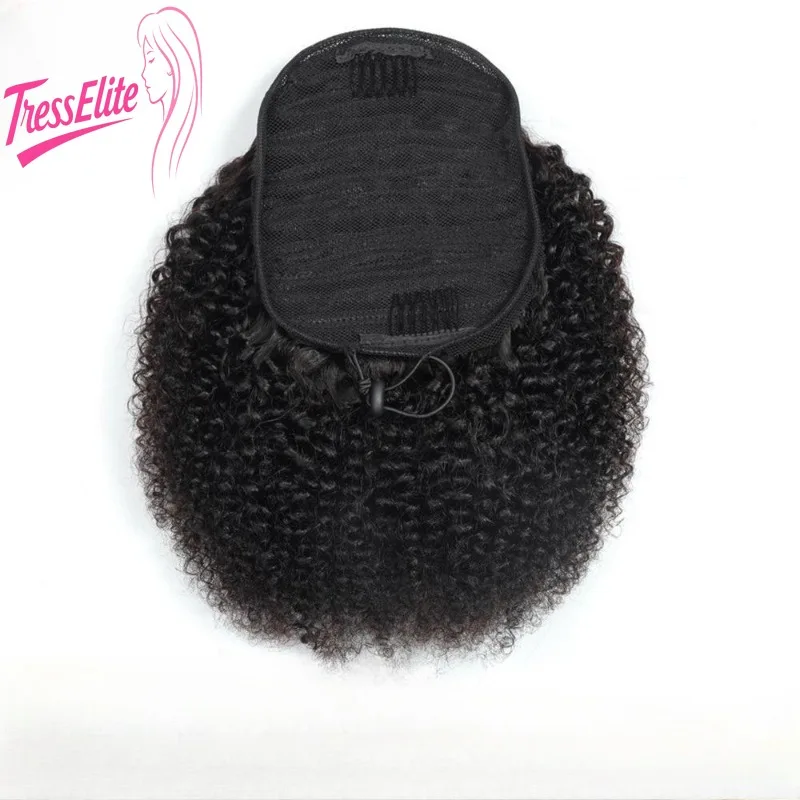 

Наращивание человеческих волос премиум-класса, афро-кудрявый хвост на шнурке, натуральный цвет, комфорт, очень подходит для ежедневного использования