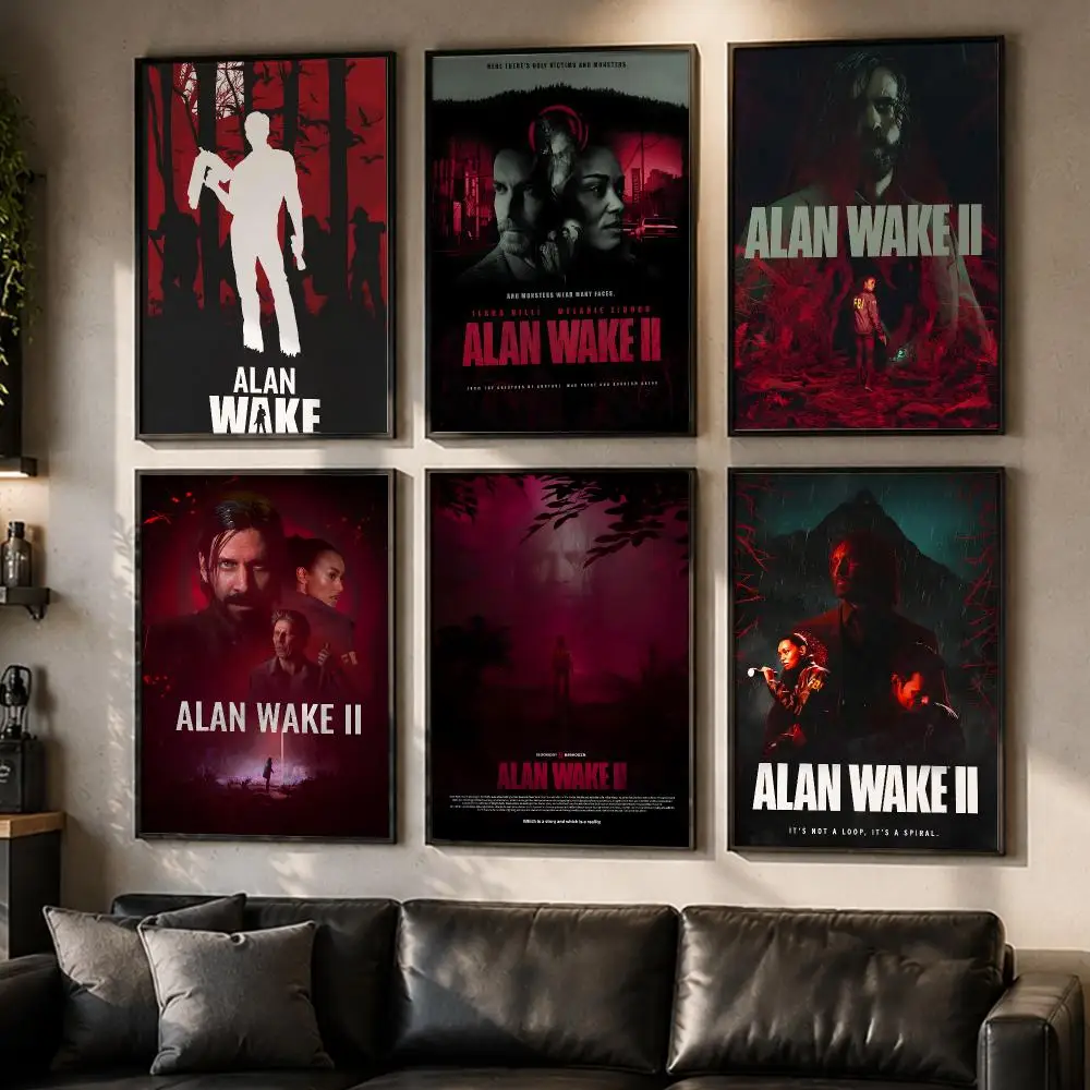 Top-rated Game Alan Wake 2 Poster No Glue Residue Self-Adhesive Art Poster Wall Decor for Bedroom Living Room