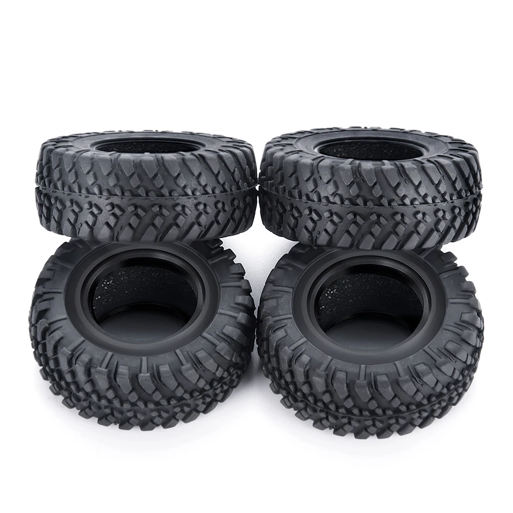 YEAHRUN 4Pcs/Set 38mm/42mm Beadlock Soft Rubber Tires Tyres for Kyosho Jimny 1/18 RC Crawler Car Truck Model Upgrade Parts