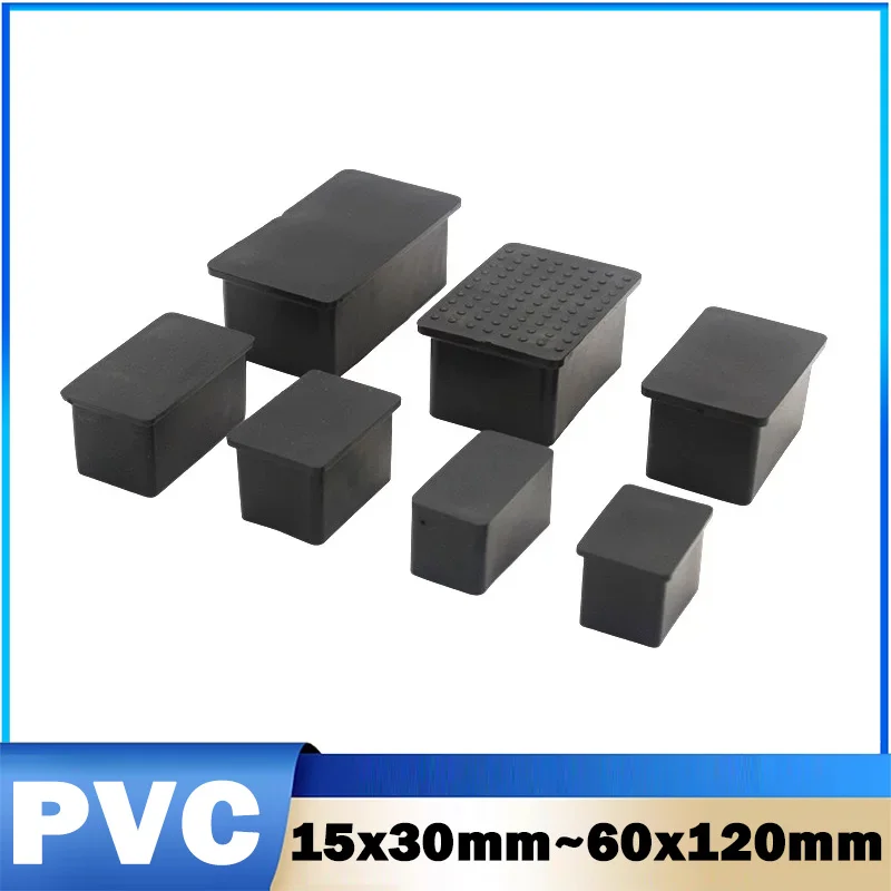 4Pcs Black PVC Chair Leg Caps Furniture feet Covers Socks Table Pipe Plug Furniture Leveling Feet Floor Protector Pads